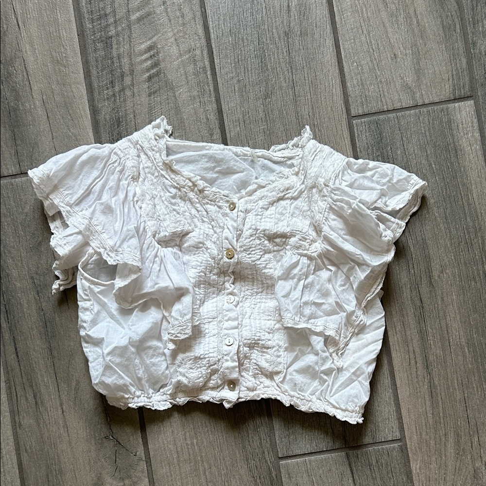 Loveshackfancy White Ruffled Blouse - image 1